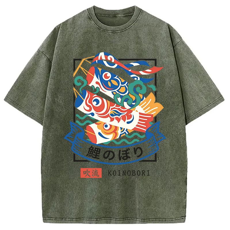 Modecanvas KOINOBORI DTG Printing Washed T-Shirt