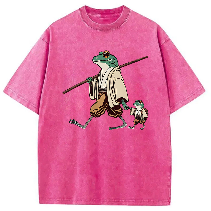 Modecanvas Big Hand Holding Little Hand DTG Printing Washed T-Shirt