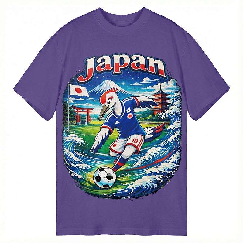 Modecanvas Japan Crane Soccer DTG Printing Classic T-Shirt-modecanvas