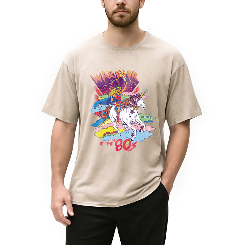 Modecanvas Warrior of the 80s DTG Printing Washed T-Shirt