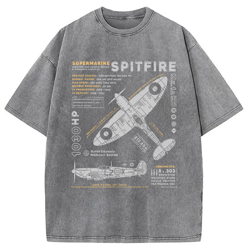Modecanvas Royal Air Force Marlin Figher DTG Printing Washed T-Shirt