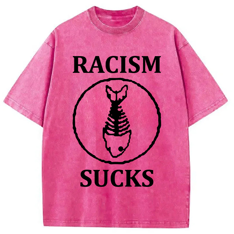 Modecanvas Racism Sucks Washed T-Shirt