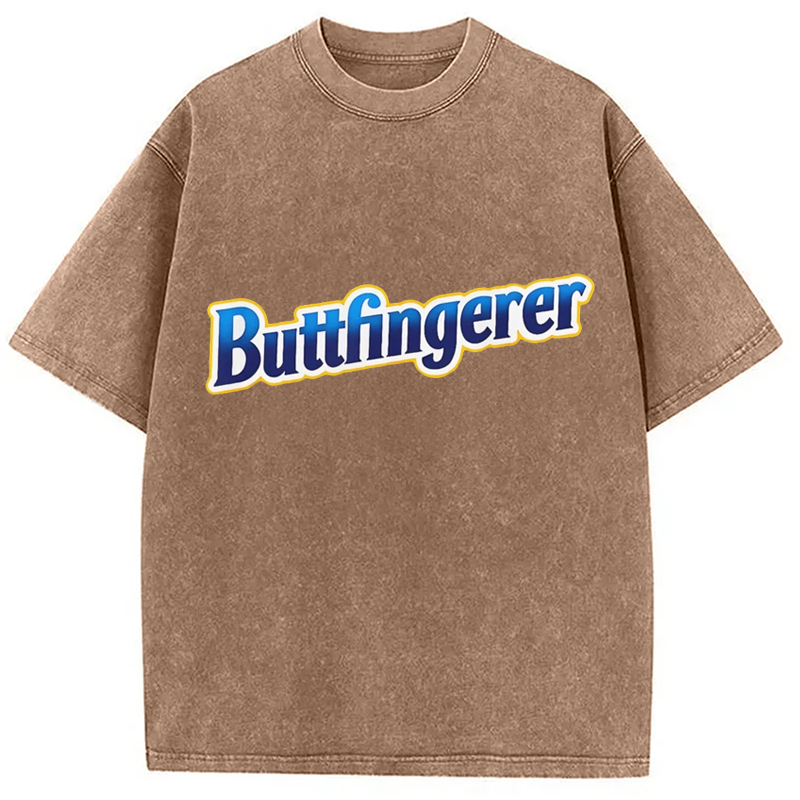Modecanvas Buttfingerer Meme Funny Washed T-Shirt
