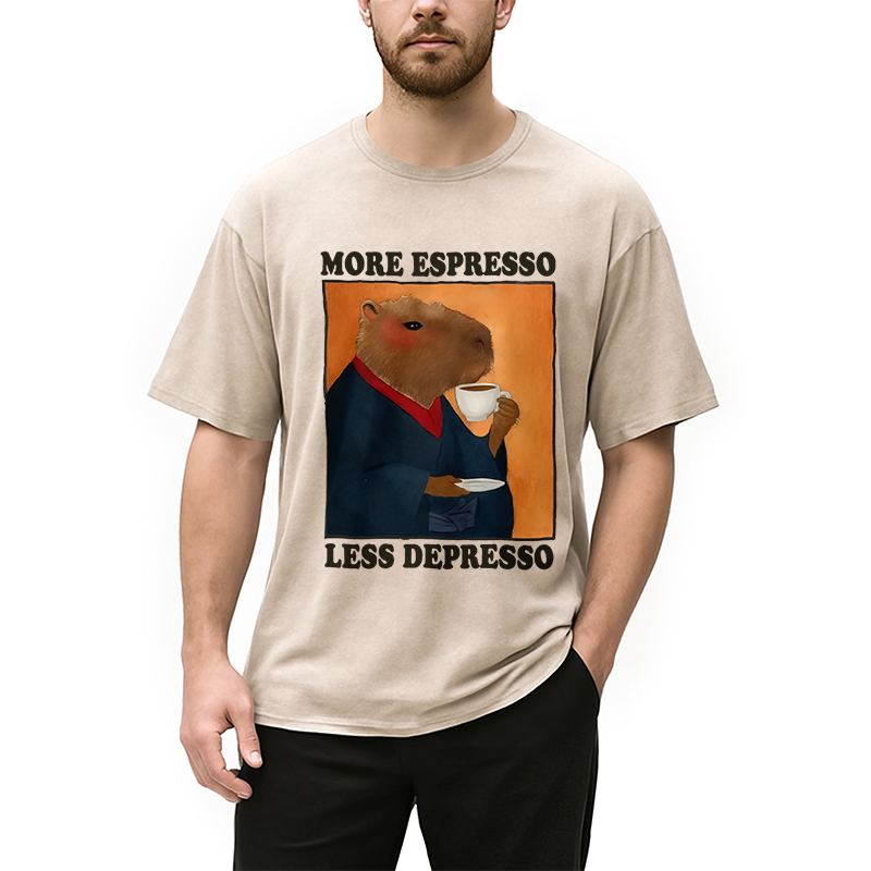 Modecanvas Elegant Capybara Washed T-Shirt