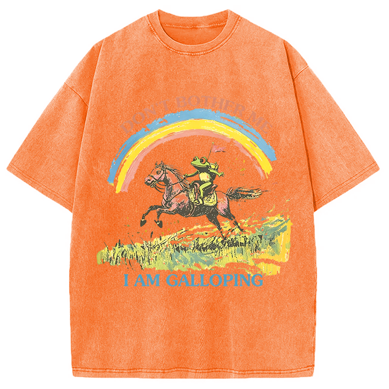 Modecanvas Frog On Horse DTG Printing Washed T-Shirt