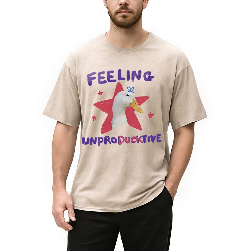 Modecanvas Feeling unproDUCKtive DTG Printing Washed T-Shirt
