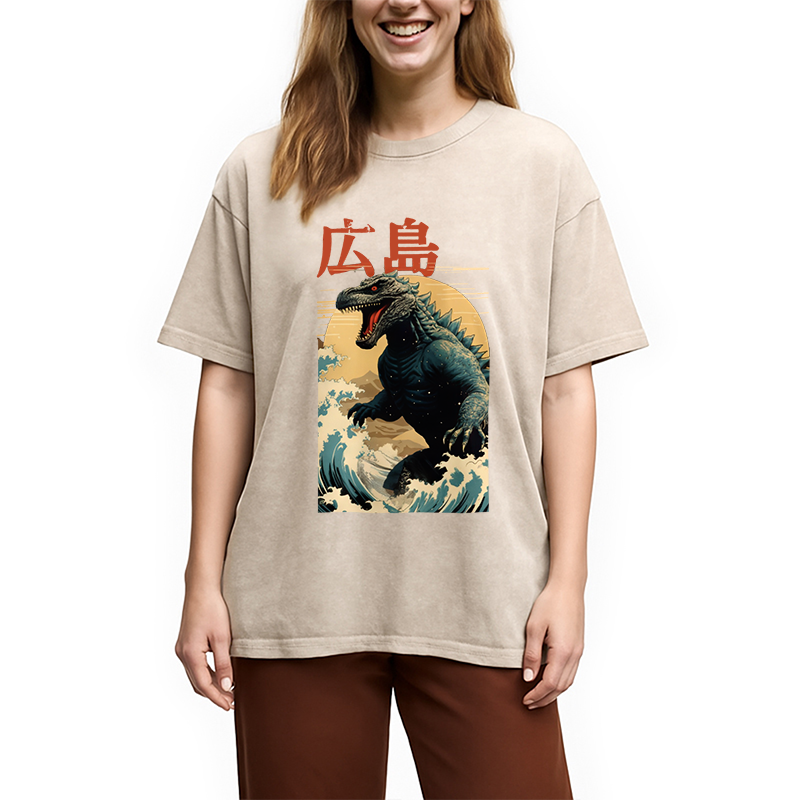 Modecanvas Hiroshima Godzilla Vintage Washed T-Shirt