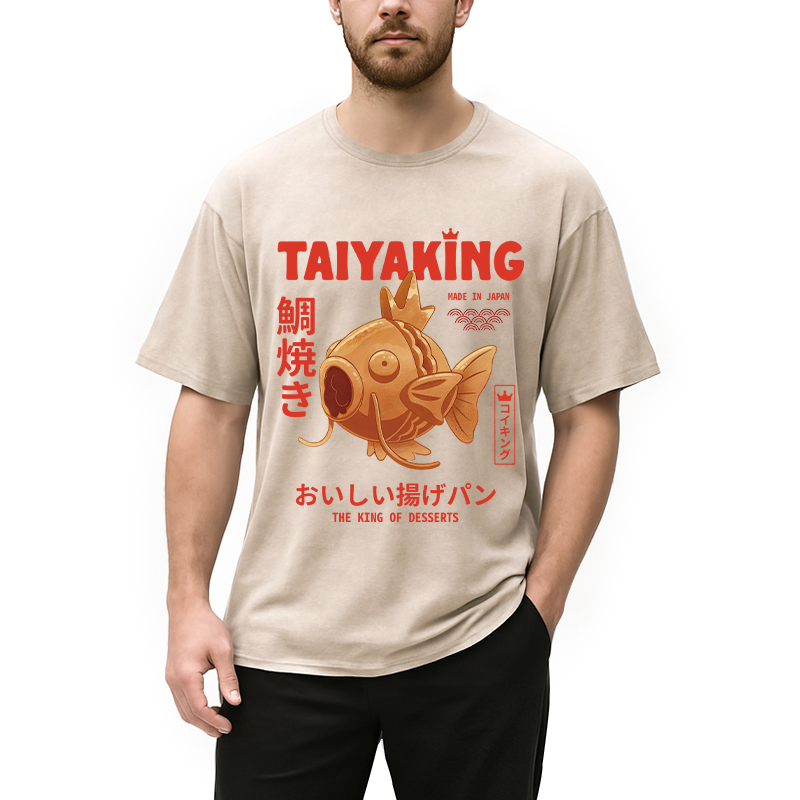 Modecanvas Thick Fish Roll DTG Printing Washed T-Shirt