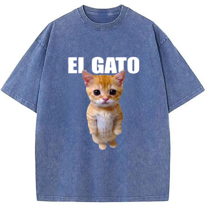 Modecanvas Sad Crying Cat Meme Washed T-Shirt