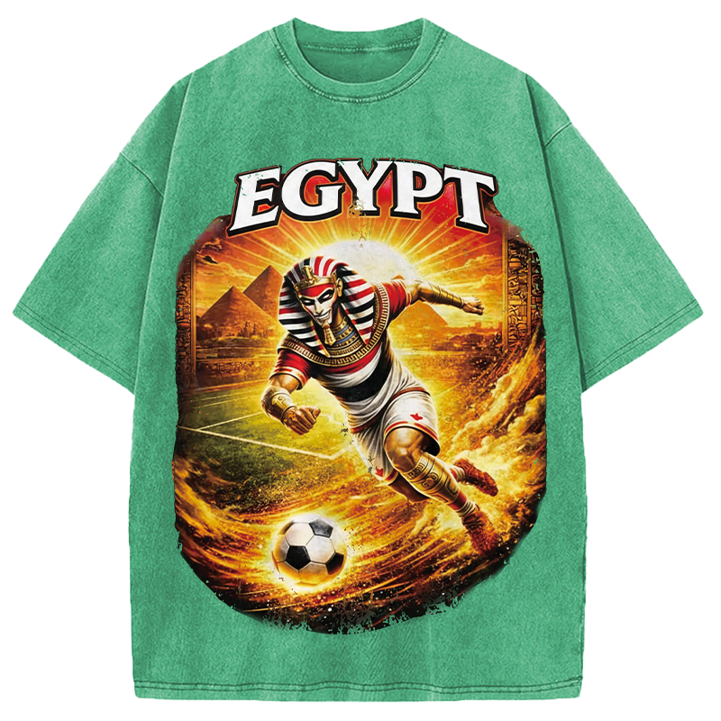 Modecanvas Egypt Soccer DTG Printing Washed T-Shirt