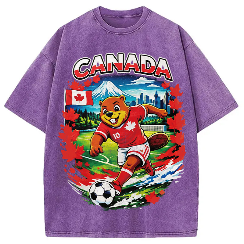 Modecanvas Canada Soccer DTG Printing Washed T-Shirt