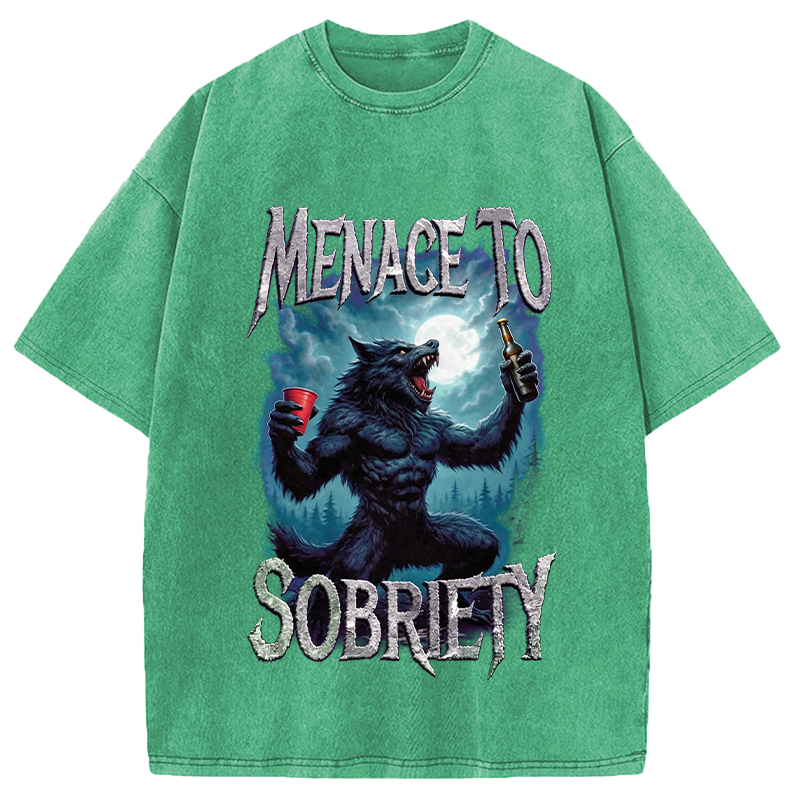 Modecanvas Menace To Sobriety Washed T-Shirt-modecanvas