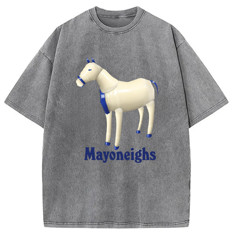 Modecanvas Mayoneighs Horse Washed T-Shirt