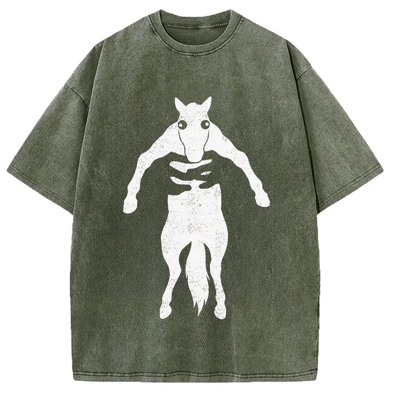 Modecanvas Hold Your Horse DTG Printing Washed T-Shirt