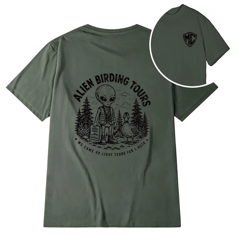 Modecanvas Retro Birder Badge DTG Printing Back Classic T-Shirt