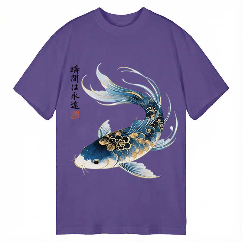 Modecanvas Elegant Koi Fish Watercolor DTG Printing Classic T-Shirt-modecanvas