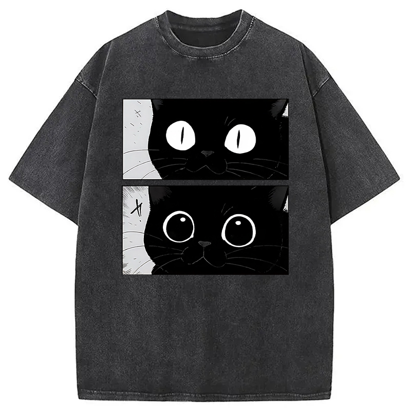Modecanvas Become A Cute Cat Washed T-Shirt
