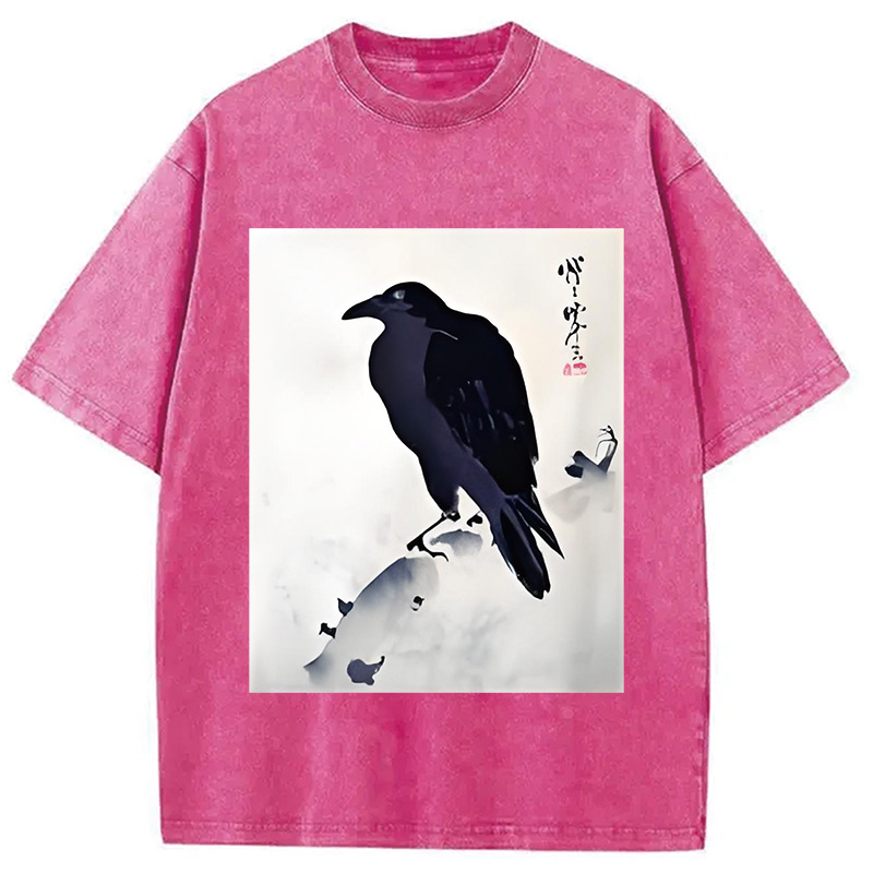 Modecanvas Japanese Kyosai Crow Washed T-Shirt