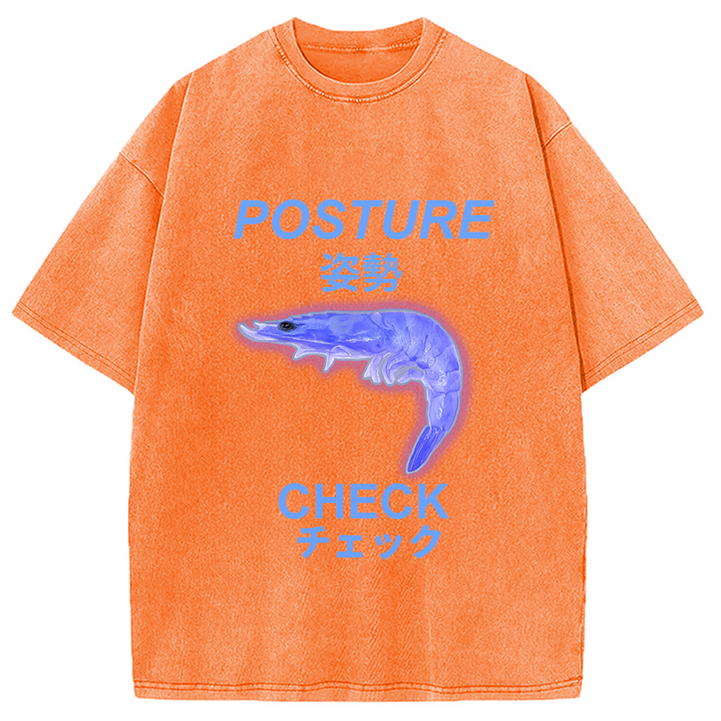 Modecanvas Posture Check Washed T-Shirt
