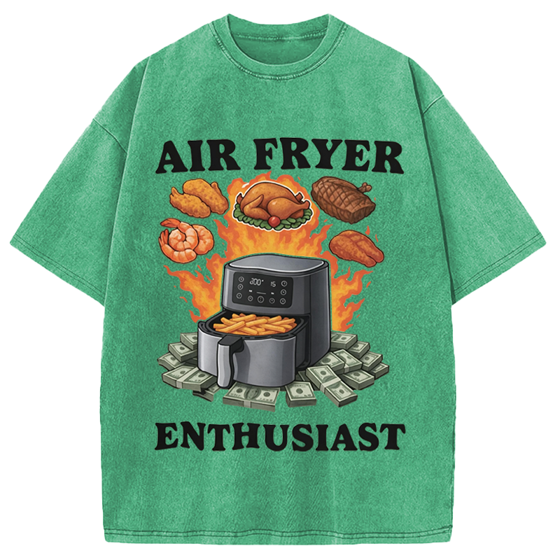 Modecanvas Air Fryer Enthusiast DTG Printing Washed T-Shirt