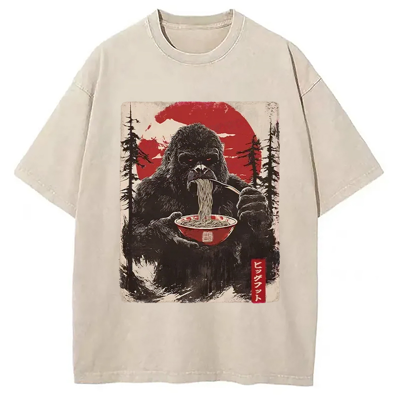 Modecanvas Ramen Lover Bigfoot Washed T-Shirt