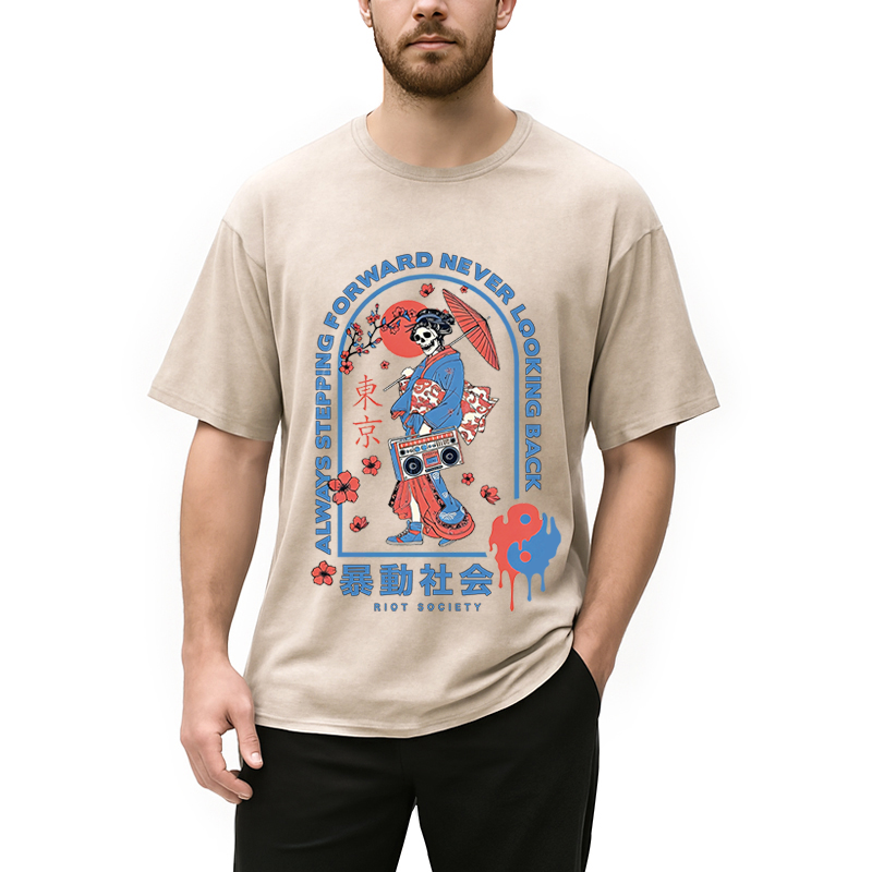 Modecanvas Riot Society DTG Printing Washed T-Shirt