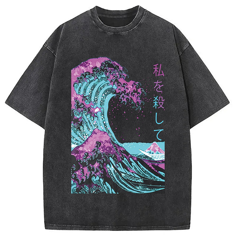Modecanvas Ocean Kanagawa DTG Printing Washed T-Shirt