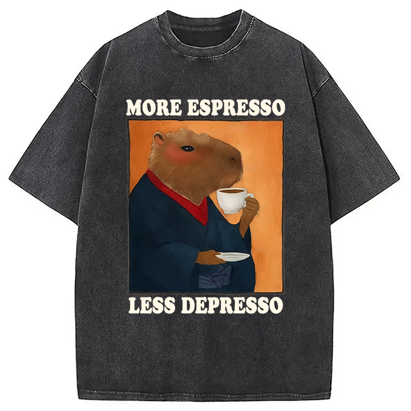 Modecanvas Elegant Capybara Washed T-Shirt