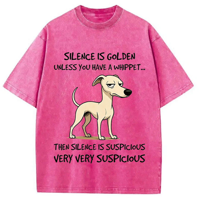 Modecanvas Silence is Golden DTG Printing Washed T-Shirt