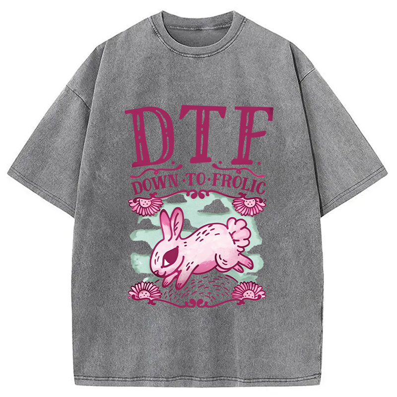 Modecanvas DTF Down To Frolic DTG Printing Washed T-Shirt