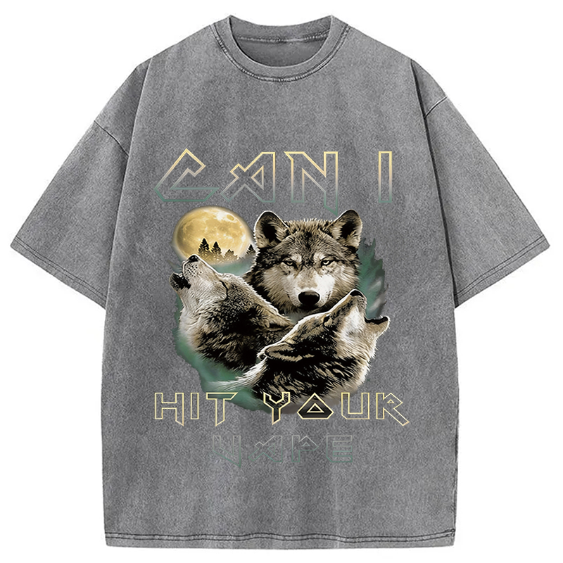 Modecanvas Can I Hit Your Vape Meme DTG Printing Washed T-Shirt