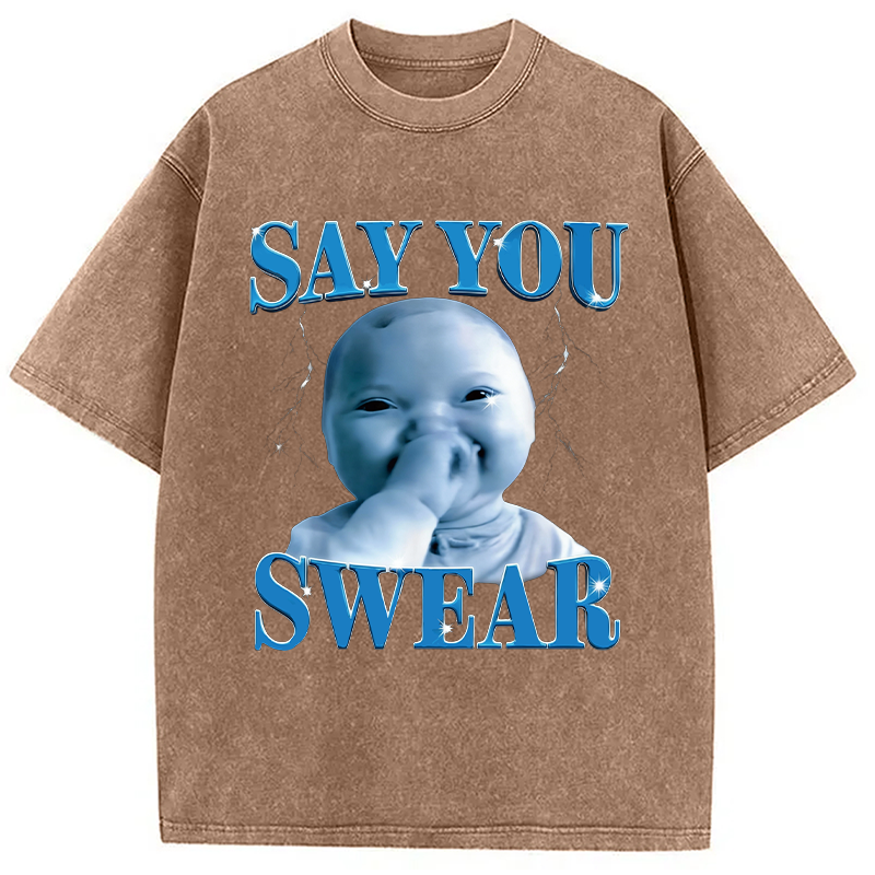 Modecanvas Funny Niche Baby Washed T-Shirt