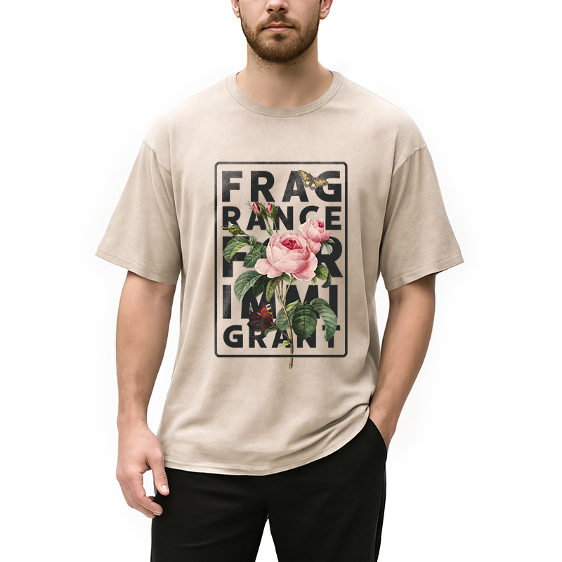 Modecanvas Fragrance For Immigrant DTG Printing Washed T-Shirt