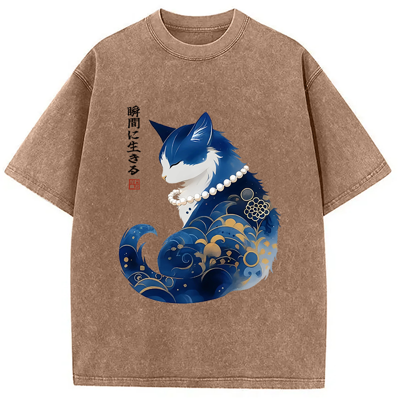 Modecanvas Living the Present Washed T-Shirt