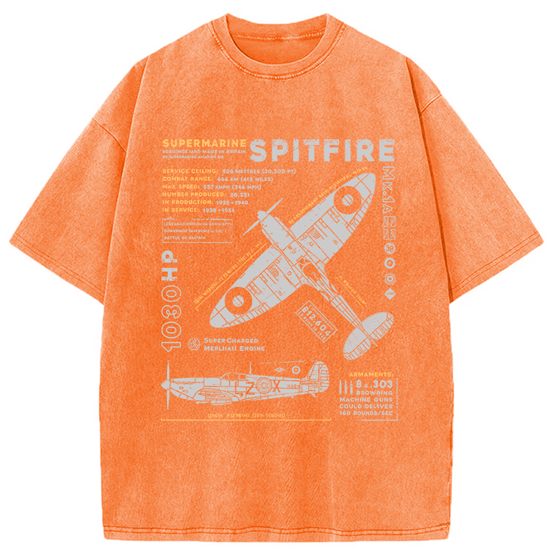 Modecanvas Royal Air Force Marlin Figher DTG Printing Washed T-Shirt
