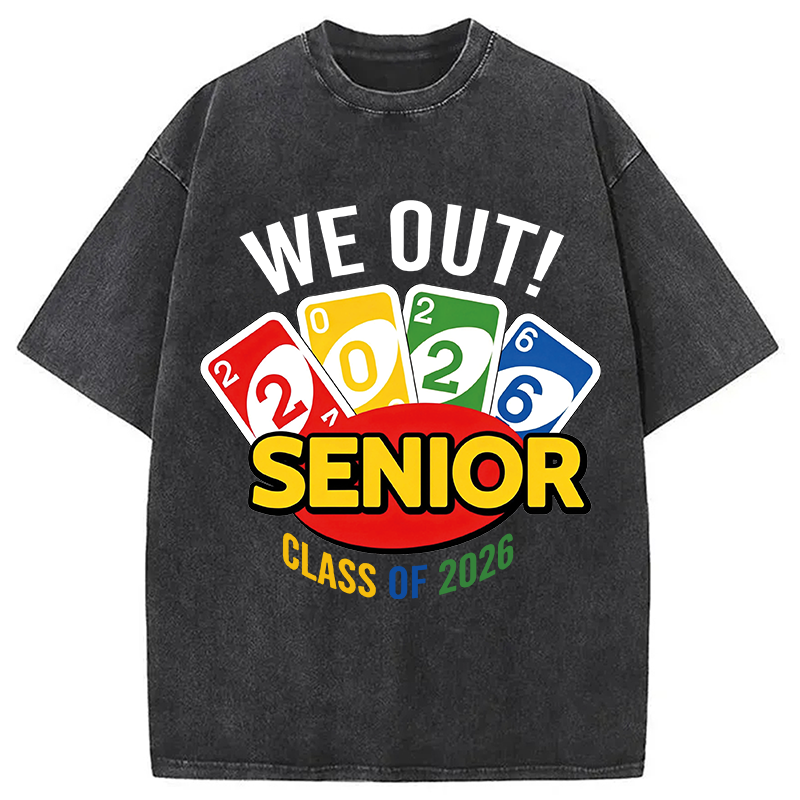 Modecanvas We Out Senior Class of 2026 DTG Printing Washed T-Shirt