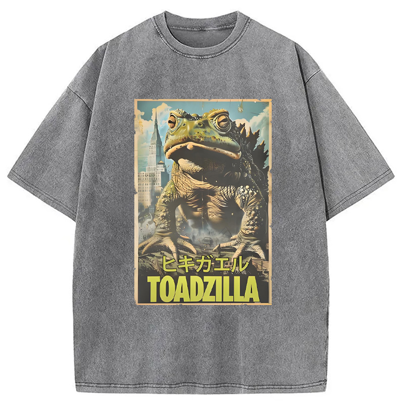 Modecanvas Vintage Funny Frog Washed T-Shirt