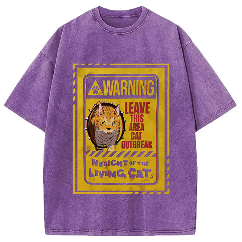 Modecanvas Nyaight Of The Living DTG Printing Washed T-Shirt
