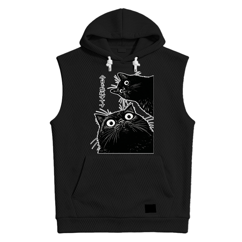 Modecanvas The Cat Is Watching Today Hooded Tank