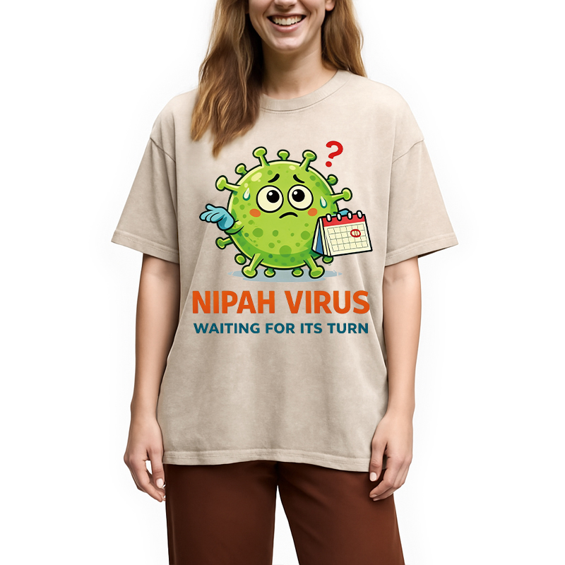 Modecanvas Nipah Virus DTG Printing Washed T-Shirt