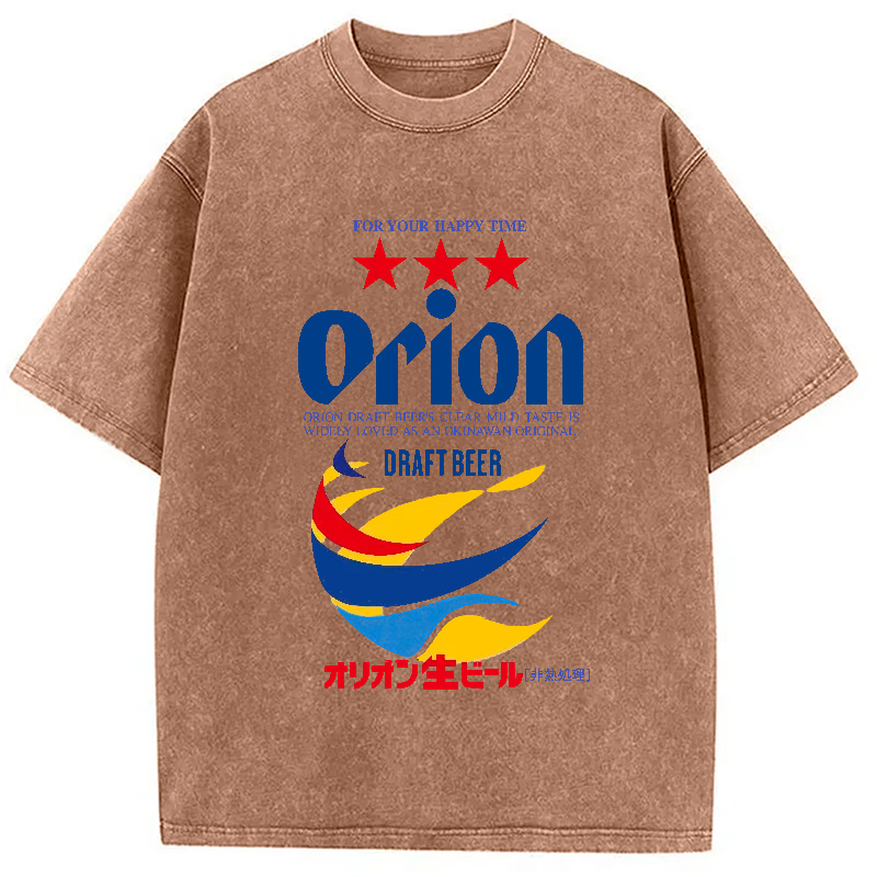Modecanvas Orion Beer Vintage Japanese Washed T-Shirt-modecanvas