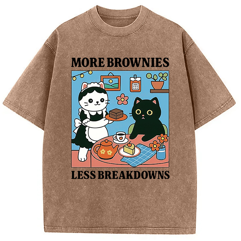 Modecanvas Cat Dessert Shop Washed T-Shirt