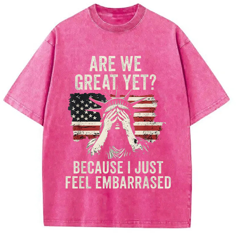 Modecanvas Are We Great Yet DTG Printing Washed T-Shirt
