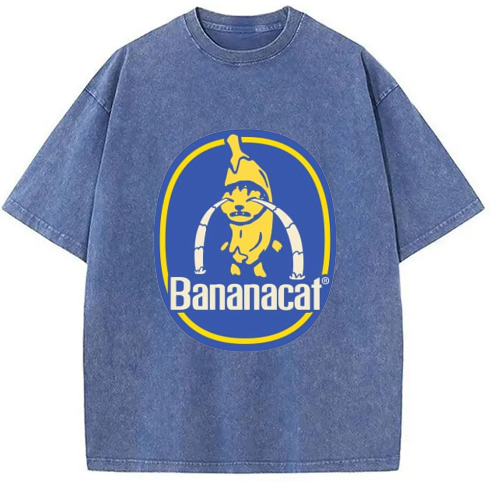 Modecanvas Sad Banana Cat Meme Washed T-Shirt