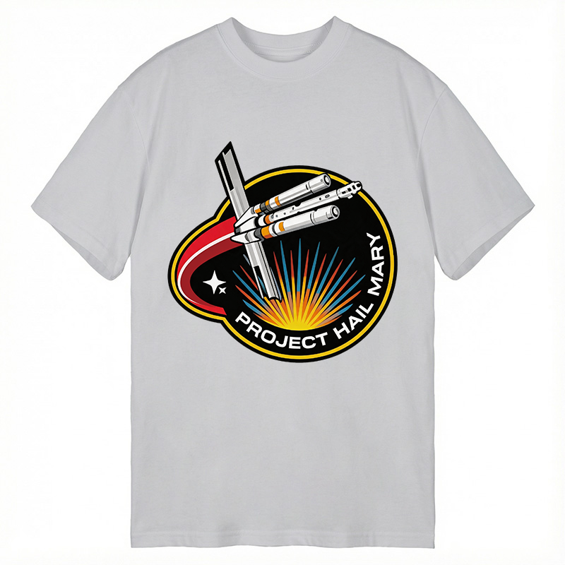 Modecanvas Space Rescue Mission Geek Retro Ringer DTG Printing Classic T-Shirt-modecanvas