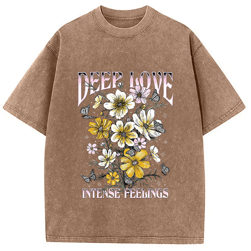 Modecanvas Deep Love Intense Feeling Washed T-Shirt