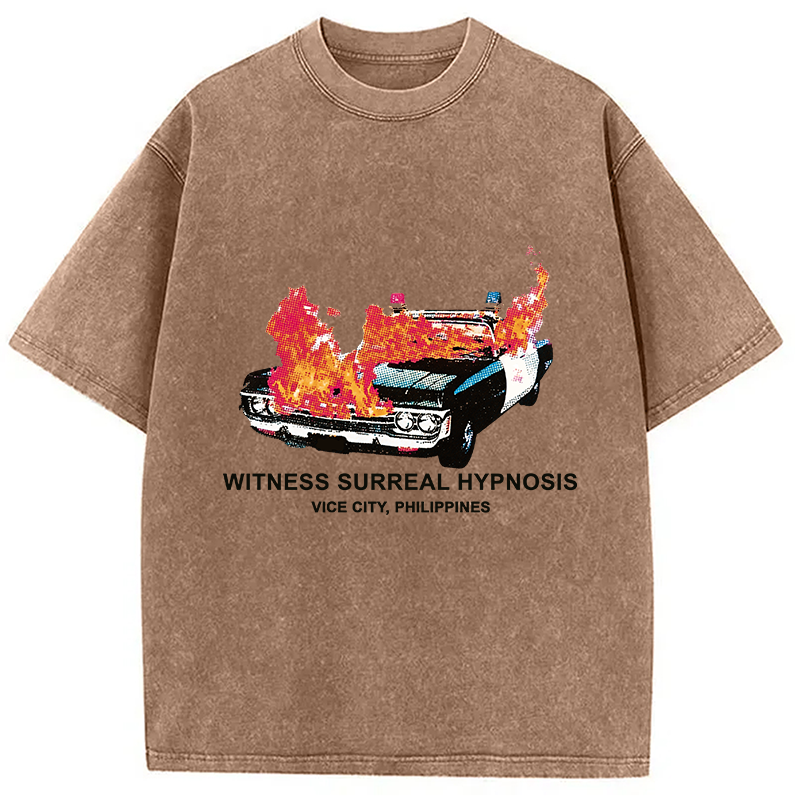 Modecanvas Witness Surreal Hypnosis DTG Printing Washed T-Shirt