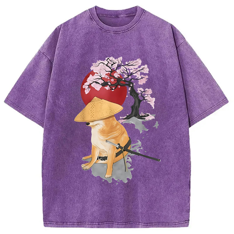 Modecanvas Meme Cheems Japones Japanese Washed T-Shirt