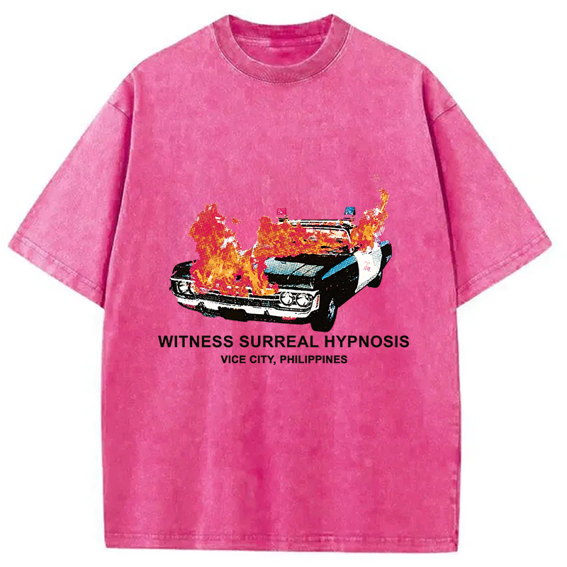 Modecanvas Witness Surreal Hypnosis DTG Printing Washed T-Shirt