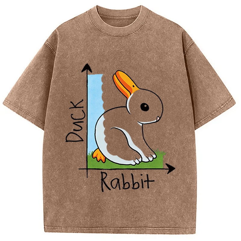 Modecanvas Duck Or Rabbit DTG Printing Washed T-Shirt